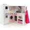 White-Pink MDF Kids Kitchen Playset with Lights Sounds and Accessories for 3+